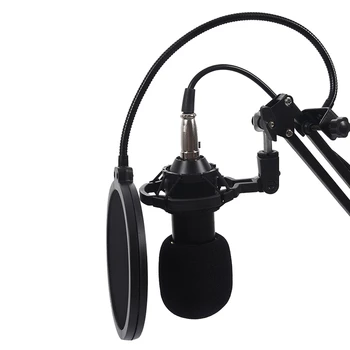 BM800 Kondenzatorskega Mikrofona, Komplet Studio Vzmetenje Boom Škarje Roko Zvočne Kartice Črna 32380