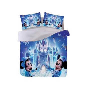 Disney Mickey Minnie Božič Posteljnina Nabor Rjuhe Kritje Prevleke Domačega Tekstilnega Odrasle Otroke Darilo Kraljica King Size Postelja Set