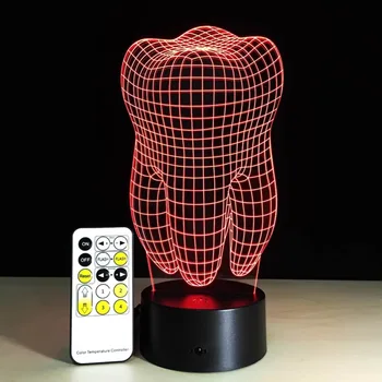 Zob Tip 3D Led Lučka za Zobozdravstveno Ustvarjalno darilo Pisane 3D Zob Preliva Svetloba Zobni Ordinaciji Umetnine Artware Nočno Zobozdravstveno Kaže 33148