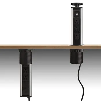 Vleče Pop Up Električne 3 Vtič v Vtičnico 2 USB Kuhinjsko Mizo, Vtičnica za Števec Desk Office Home LB88
