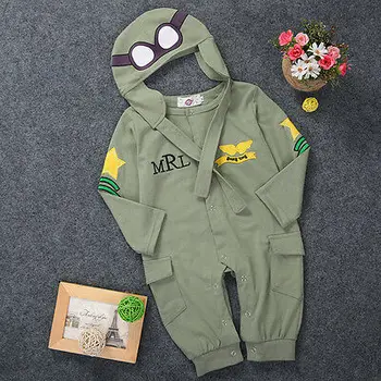 2019 Nove Vroče Prodaje Newborn Baby Toddler Fant, Otroci, Oblačila, Igralne Obleke+Klobuk Skp Jumpsuit Obleke Zelene