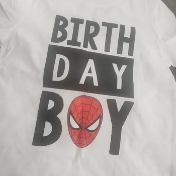 Po meri Spidermans srajco, superheroj rojstni dan,toddlers fant Majica Osebno Sprednji in zadnji tipografije T-shirt 34194