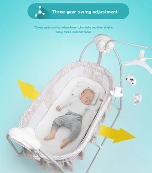 Baby Zibanje Posteljo Z Glasbo Bebe Električni Zibelka Spanja Košarico Shake 0-36 Monthbaby Inteligentni Swing Košarica za Novorojenčka (EU) št davčne！ 34832