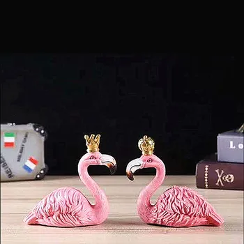 Sodobna Živali Domov Dekoracijo Bay Okna Okraski Soba Minimalistična Ustvarjalnih Namiznih Pink Flamingo Smolo Obrti 3513