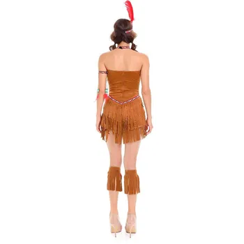 Ženske Seksi Cosplay Cowgirl Kostum Indijanci Princesa Tassel Za Maskiranje Za Odrasle Halloween Carnival Party Kostum, Ples, Oblačila 3525