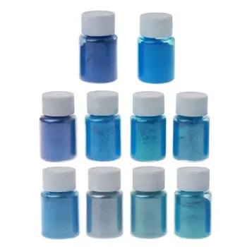 10 Barve Na Morje Modro Sljuda V Prahu Pearl Pigment Epoksi Smolo, Kozmetično Barvilo Razred 35338