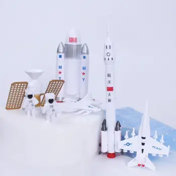 7Pcs/set Simulacijo Prostora Raketa Modeliranje figuric Fant Igrače Kompleti Tehnika Astronavt Bloki Izobraževalne Igrače za Otroke Darilo 3584