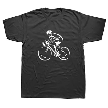 Smešno Poletje Novo Kolesar Izposoja Cikel Biker T-Shirt Mens Kratki Rokavi Hip Hop Natisnjeni T Srajce Plus Velikost Vrh Tees Ulične