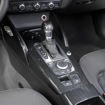 Osrednji Prestavna Okvir Okrasni Pokrov Trim Za Audi A3 8V-2018 LHD ABS Ogljikovih Vlaken Barve Avto Styling Dodatki 3653