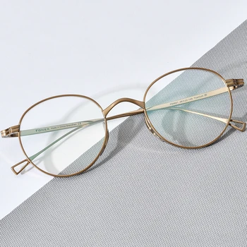 FONEX Čistega Titana Očal Okvir Moških Retro Krog Recept Očala Ženske 2021 Novo Vintage Kratkovidnost Optičnih Očal F85651 3668