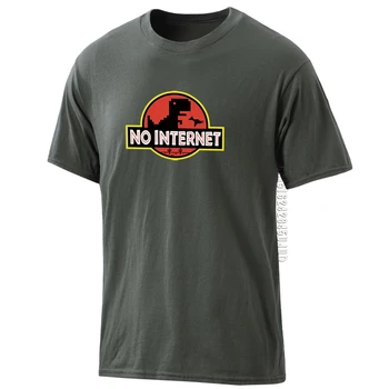 Poletje T-shirt 2020 Moških Ne internet Dinozaver Bombaža T-srajce 2020 Smešno Hip Hop Tee majice, Oblačila za Prosti čas O-vrat Vrhovi