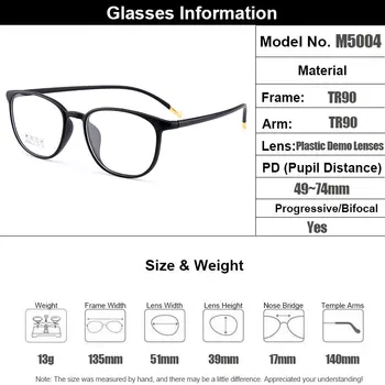 Gmei Optični Ultralahkih Prilagodljiv TR90 Očala Okvirji Ženske Recept Očala za Kratkovidnost Optični Plastični Okvir za Očala M5004 38052