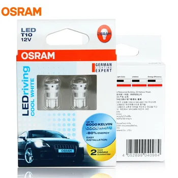 OSRAM LED T10 2880CW W5W 6000K 1W 12V Cool White LEDriving Standard Avto Strani Marker Svetilke Vključite Opozorilne Luči za 2.000 h Življenjska doba