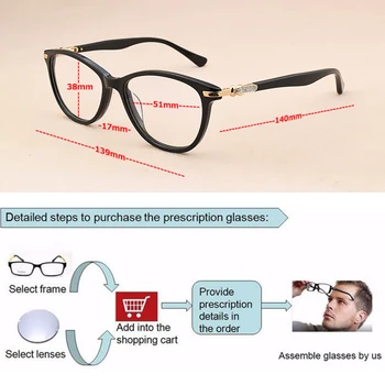 2019 Cat Eye Glasses Okvir Ženske Nosorogovo Okrasitev Stilov Optičnih očal Računalnik Očala žensk eyeglass okviri za očala 39220