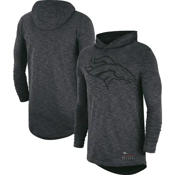 Denver Ameriški nogomet Majica Broncos Heathered Oglje Ventilator Prestavi Tonske Slub Long Sleeve Hooded hoodie