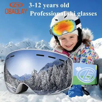 Otroci v Smučarskih Očal Windproof motorne sani Anti-fog Zaščitna Smučarska Očala Anti-UV Otrok Skateboard Snowboared Očala