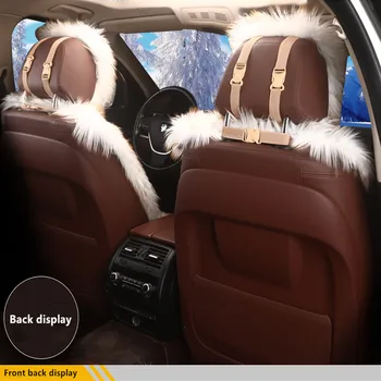 Avto sedežne blazine pozimi volk dlako luksuzen avto mat jeseni in pozimi avto univerzalno sedežne blazine udobno toplo plišastih blazine 4219