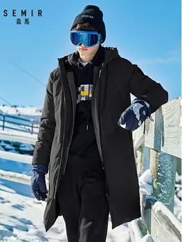 SEMIR 2019 Novo debele zimske moške navzdol Jakno znamke oblačil hooded black Gary dolgo toplo bela raca navzdol plašč moški plašči 42876