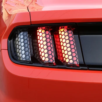 SRXTZM Dekoracijo Satja Panj Slog Zajema Prilepite Zadaj Rep Svetlobe Nalepke Film Za Ford Mustang 2016 2017 6pcs 4354