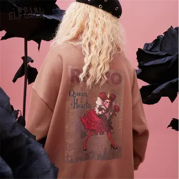 ELFSACK x NEIMY Harajuku Grafični Oversize Priložnostne Puloverju Majica Ženske 2020 Jeseni Vintag korejskem Slogu Girly Dnevni Vrh