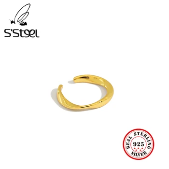 S'STEEL korejski Uhani 925 Sterling Srebro Posnetek Uhan Za Ženske Minimalističen Mobius Earings Plata 925 Par Mujer Fine Nakit