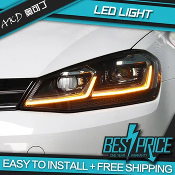 AKD Avto Styling za VW Golf 7.5 LED Smerniki 2018 Novi Golf 7 Luči DRL Skril Glavo Svetilka Dinamičnih Signalov Bi Xenon Dodatki