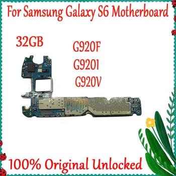Originalni matični plošči 32GB Za Samsung Galaxy S6 G920F G920I G920V Odklenjena Mainboard IMEI Logiko Odbor,Brezplačna Dostava