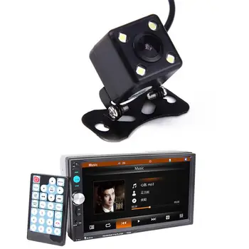 Avto MP5 Predvajalnik, Bluetooth, Touch Screen Stereo Radio 2 DIN S Kamero Podpira Sistem Zrcaljenje Povezavo Za Android IOS 7Inch 5194