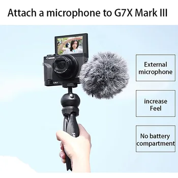 UUrig R016 Mikrofon L Nosilec za Canon G7X Mark III Udobno Aluminija L Ploščo za Mikrofon LED Video Luč 5272