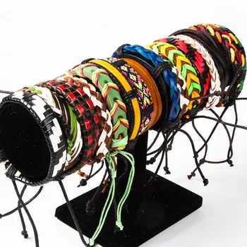 Debelo večino 15 kosov usnja vrv zapestnica usnjeni pas roko vrv ročno tkane moški in ženske lahko nosijo nevtralno zapestnica darilo