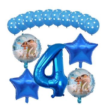 15pcs Moana baloni 32 palčni modra Številka balon moana temo rojstni dekoracijo otroci igrače, Zrak globo dekleta fant darila 5626