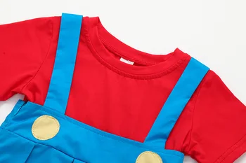 Otroška Oblačila 2020 Poletje New Mario Nastavite Sestra Kostum za Otroke Šolsko Uniformo, Risanka Uspešnosti hlače Bombaž
