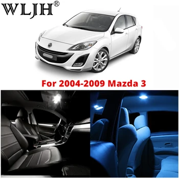 WLJH 7x Ice Blue Čisto Bela 2835 SMD Led Avto Notranjosti Žarnice Paket za Mazda 3 MS3 Hatchback 2004 2005 2006 2007 2008 2009 5880