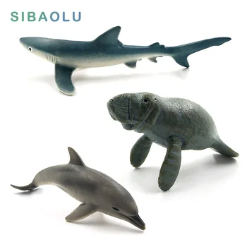 Simulacija Majhne Modre Shark miniaturni Okraski slika Živali Model Manatee Dolphin Figur dom dekoracija dodatna oprema dekor 5928