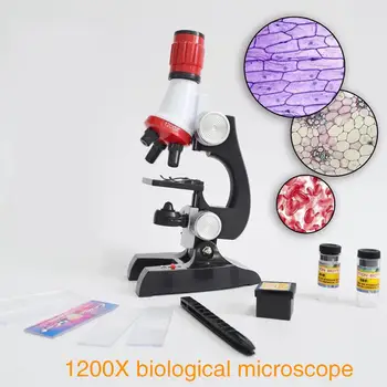 Komplet Otroci Mikroskopom 100X-1200X za Igrača LED Nastavljiva Fantje Šoli Doma Lab Otrok Izobraževalne Darilo Znanost