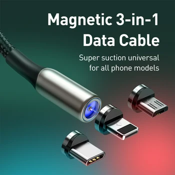 Baseus Magnetni USB Kabel lightning za Samsung Kabel 2A Micro USB Tip C Magneta Kabel Kabel Žice, pristojen za Huawei Za iP 62716