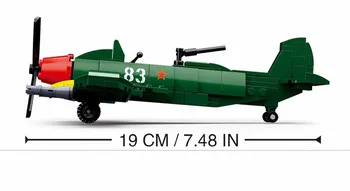 170Pcs Vojaške WW2 Sovjetske zveze IL 2 Napad Letal Borec gradniki Določa VOJSKE Opeke Izobraževalne Igrače za Otroke 62828