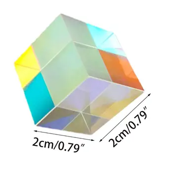 Barvita Combiner Splitter Križ Napolnjene s Kocko RGB Prizmo Optično Steklo, Trikotna Prizma za Poučevanje Spektra Svetlobe Fizika 20 mm