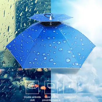 Dežnik Kapa Head-mounted Dežnik Windproof in Rainproof Orodja Visoke kakovosti Dežniki Prostem ribolov Head-mounted dežnik