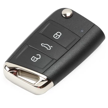 Keyecu brez ključa-Go Flip Daljinski Ključ Fob 3 Gumbi 434MHz ID48 Čip za Volkswagen MQB Golf VII MK7,Skoda Octavia A7 2017 64852
