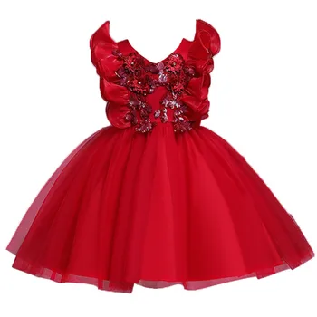 Vezenje Ena Ramenski obleke za Otroke, Princesa Formalnih Obleke Cvet Otroci Poročni Večer Maturantski Obleki Dekleta Božič Stranka 66645