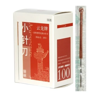 100 kozarcev /paket yunlong baker ročaj enkratno uporabo sterilnosti majhen nož obliko pin Akupunktura igle Rezilo iglo brezplačna dostava