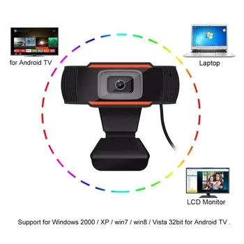 Novo 360 Stopinj Vrtljiv 2.0 HD Webcam 1080p USB Kamera Video Snemanje, Spletna Kamera Z Mikrofonom Za PC Računalnik 68177