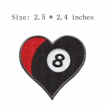 Srce s številko 8 vezenje patch 2.4