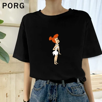 Wilma Flintstones Moda Grafični O-Vratu Harajuku Majica Za Ženske Srčkan Majica Tumblr Oblačila Moški Tee Majice S