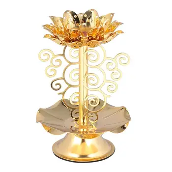 1PC 4.5 Palčni Lotus Carving svijećnjak Zlati Zlitine Svečnik Budistični svijećnjak za Templjev Dnevni Sobi Doma Dekor 69129