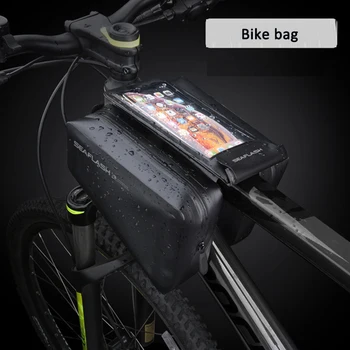 2in1Phone otipljiva bickepaking sedlo bycicle vreče spredaj cev, držalo za steklenico vrečko mtb pripomoček motocikel drybag kolesarska oprema 69405