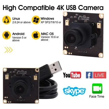 4K samodejno ostrenje USB Modula Kamere Mjpeg 30fps USB 2.0 Spletna Kamera Odbora z 2.8/3.6/6/8/12 mm Objektiv za Skeniranje Dokumentov, brezpilotna letala 69755