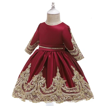 Novo Dekle se je Bowknot Čipke Obleko Dekleta Poroko Princesa Božič Obleko Dekle Rojstni dan Kostum Otroci Elegantno Obleko Puhasto