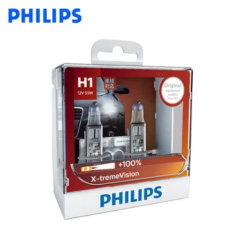 Philips Original H1 H4 H7 H11 HB3 HB4 X-treme Vision Avtomobilski Žarometi na Svetlo Halogenske Žarnice ECE Odobri Več Vizijo, Par 7013